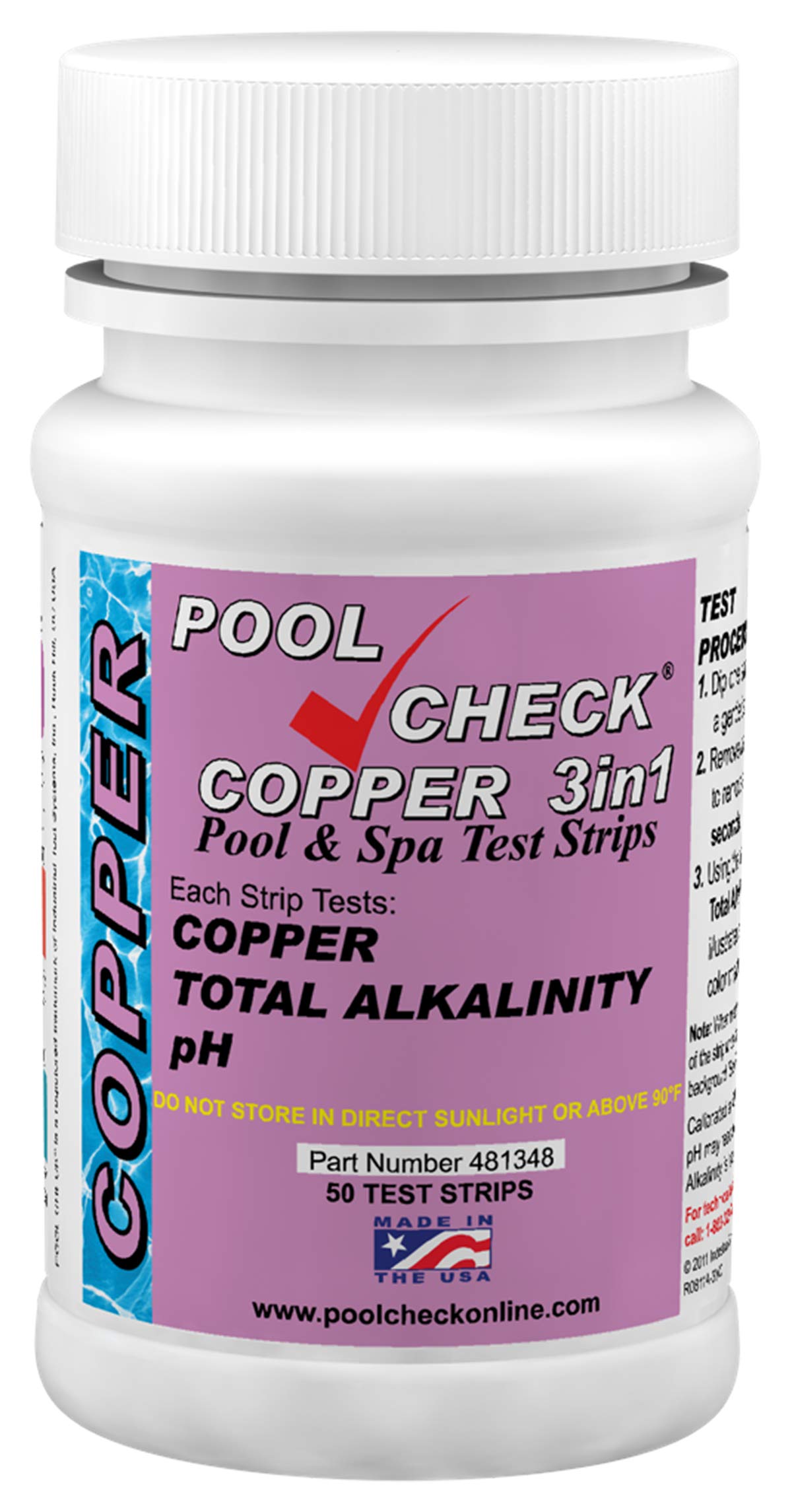 Pool Check 3 in 1 with Copper (50 tests) Short Expiry 11/16