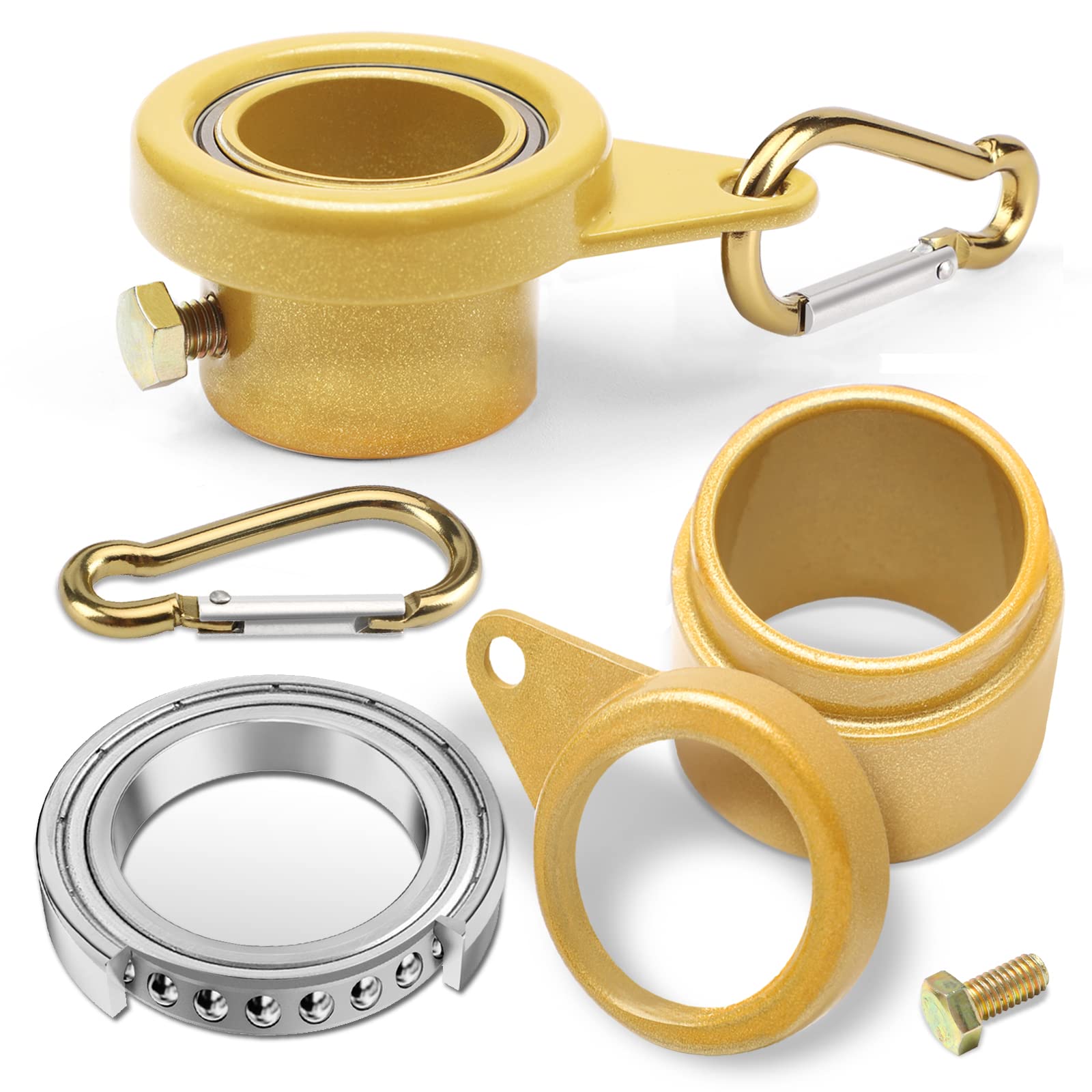 Photo 1 of MOFEEZ Flagpole Rotating Rings,360 Degree Anti-Wrap Flag Mounting Rings with Bearings for 7/10" -1" Diameter Flag Pole Tangle Free (Pack of 2-Gold)