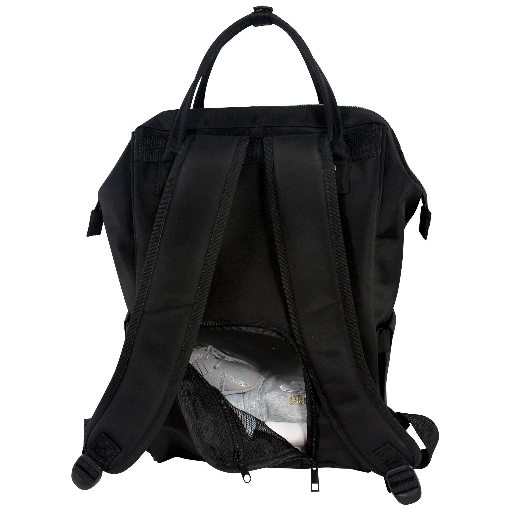 Hudson Baby Unisex Baby Premium Diaper Bag, Changing Pad and Bottle Bag, Black, One Size