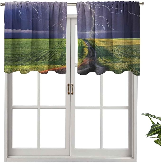 Hiiiman Cenefa moderna para ventana, diseño de tormenta de verano a