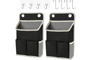 Someteth Hanging Basket for Organizing, Wall Organizer with Pockets and Over The Door Organizer，Can for Home, Closet, Office and Camper (Black2)