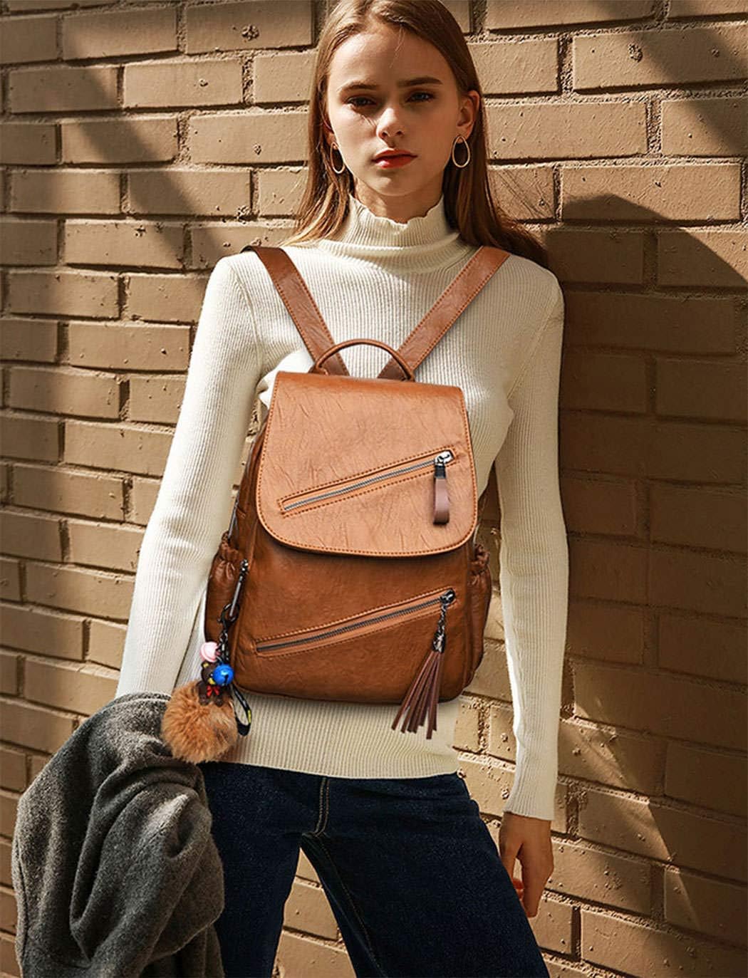 Donna AINUOEY Donna Zainetto Ecopelle Zaino Pelle Borse a Tracolla Zaini  Antifurto Zainetti Marca 2019 2020 Marrone urban-earth.co.uk