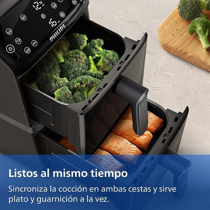 4000 Airfryer - Freidora de Aire doble Cesta Vertical 10L, Negro — foto 6 de 8