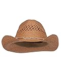 MG Womens Straw Outback Toyo Cowboy Hat, Brown