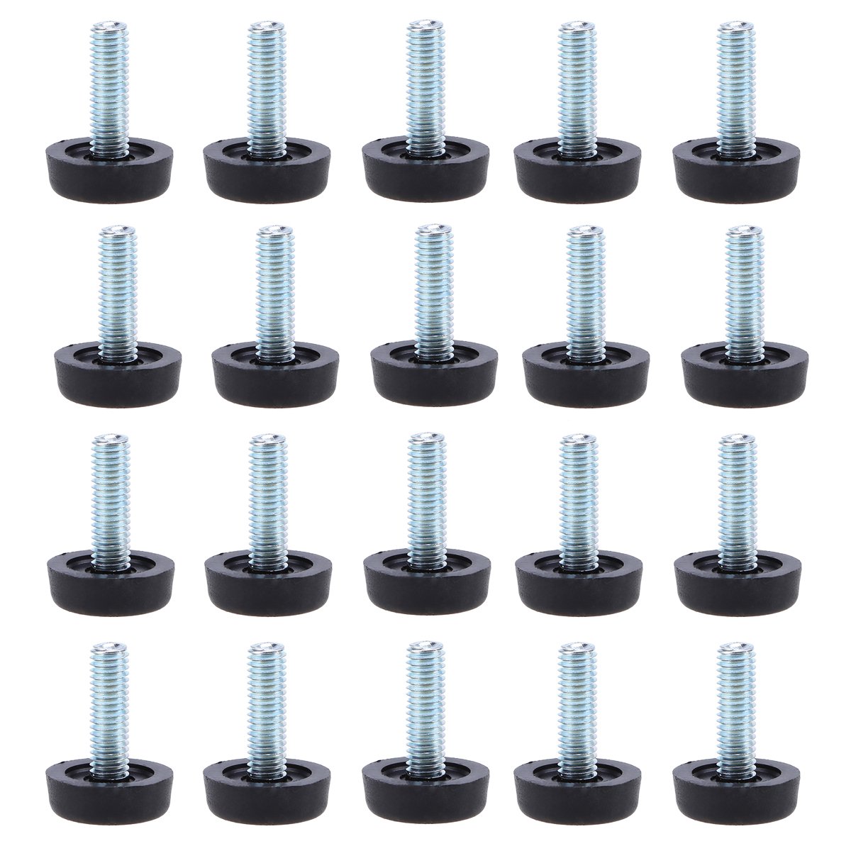 20x Furniture Leveling Feet - GOODCHANCEUK M8 x 24MM Adjustable Table Foot Bumpers with Threaded Stem 24MM/0.94" Screw On Furniture Leveller Foot