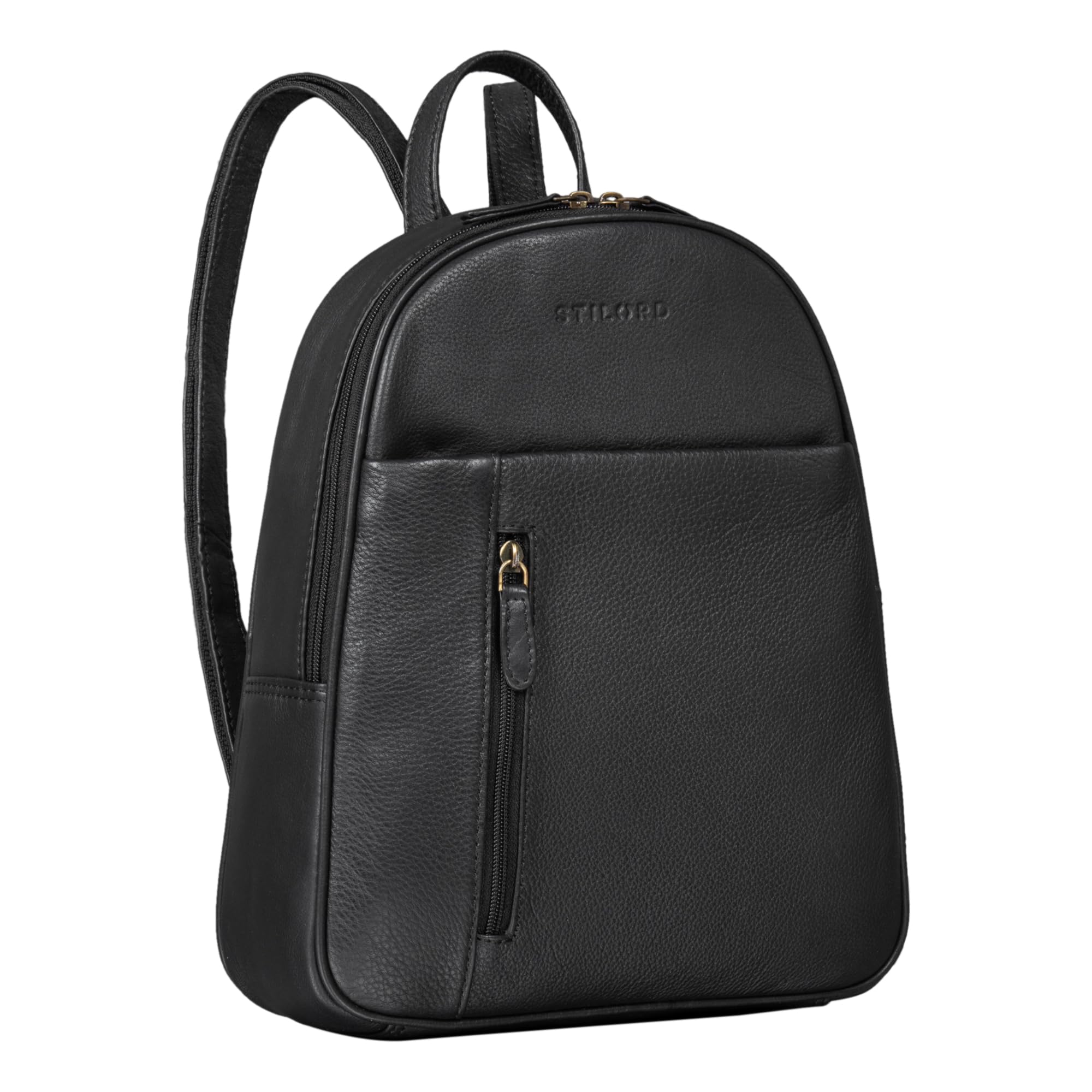 STILORD "Hailey" Day Backpack Women Leather Daypack Rucksack Small Womens City Bag for Going Out Shopping Vintage Daypacks Genuine Leather Colour:Black