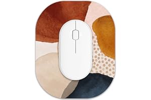 Atufsuat Small Mouse Pad 6 x 7 Inch, Oval Mini Mouse Pad with Non-Slip Rubber Base, Waterproof Compact Mouse Mat for Laptop Computer Wireless Mouse Keyboard Tray Home Office Travel, Abstract Marble
