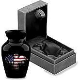 Personalized Urns for Human Ashes, Customized Eagle Flag Adult Cremation Urn, Memorial Adult Human Urn with Velvet Bag. (Single Keepsake)