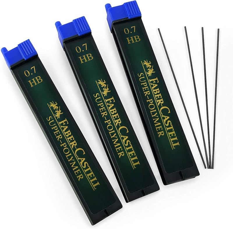 Faber-Castell Super-Polymer Refill Leads 0.7mm HB 36 leads 3 tubes