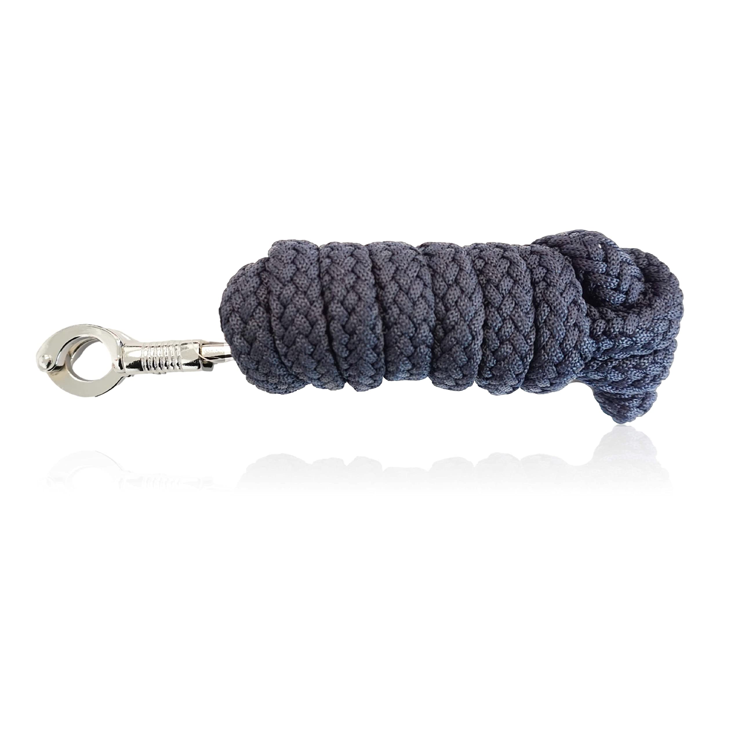 Lead Rope Horse Tie Rope for Horses, Horse Stuff and Accessories, with Sturdy Panic Hook Length 2 m Many Colours (Navy Blue)