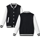 babyhealthy Men's Women's Varsity Baseball Jacket Casual Letterman Bomber Jacket Windbreaker Lightweight Jacket Coat