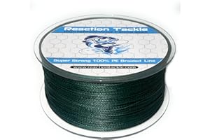 Reaction Tackle Braided Fishing Line - Pro Grade Power Performance for Saltwater or Freshwater Fish - Colored Fishing Line Braid for Extra Visibility