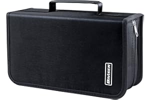 Bivisen CD/DVD Case Holder, 128 Capacity CD VCD Media Wallet, Storage, Holder, Booklet, Organizer (Black)