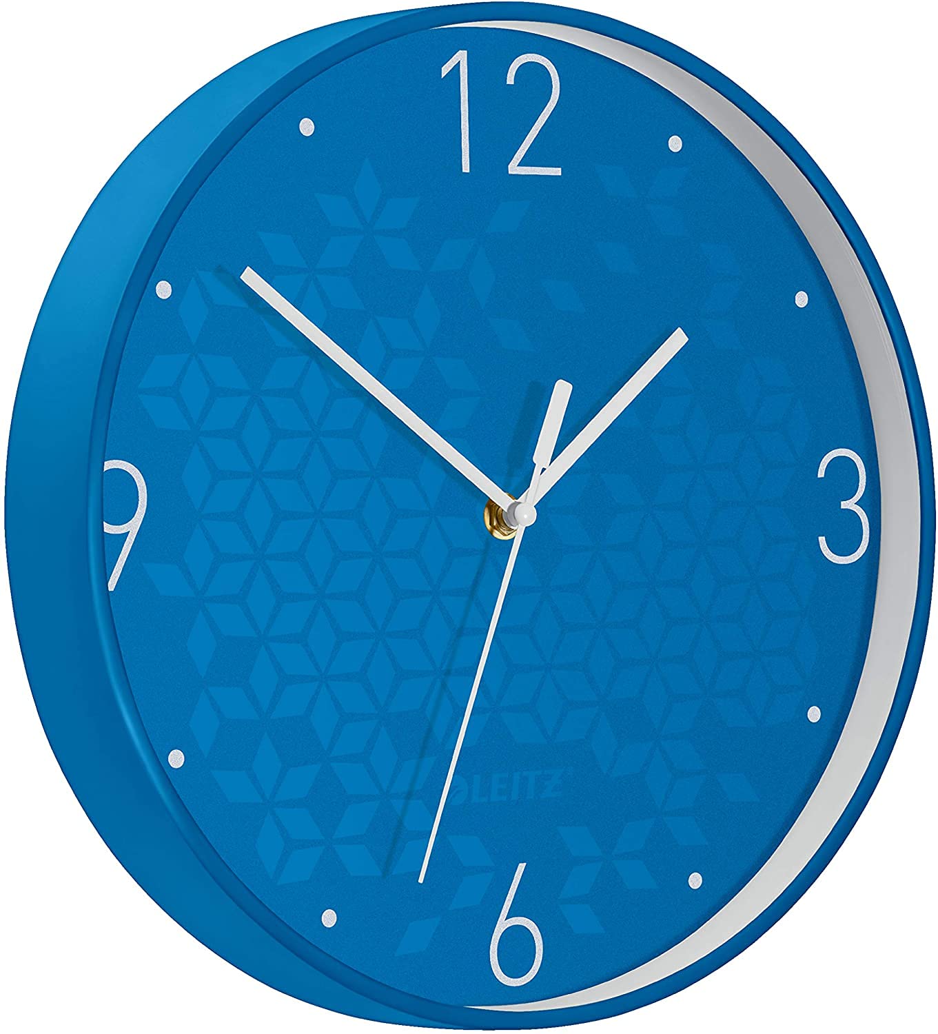 Leitz WOW Quartz Wall Clock, Perfect for Office, Kitchen, Living room and Bathroom, 29 cm - Blue