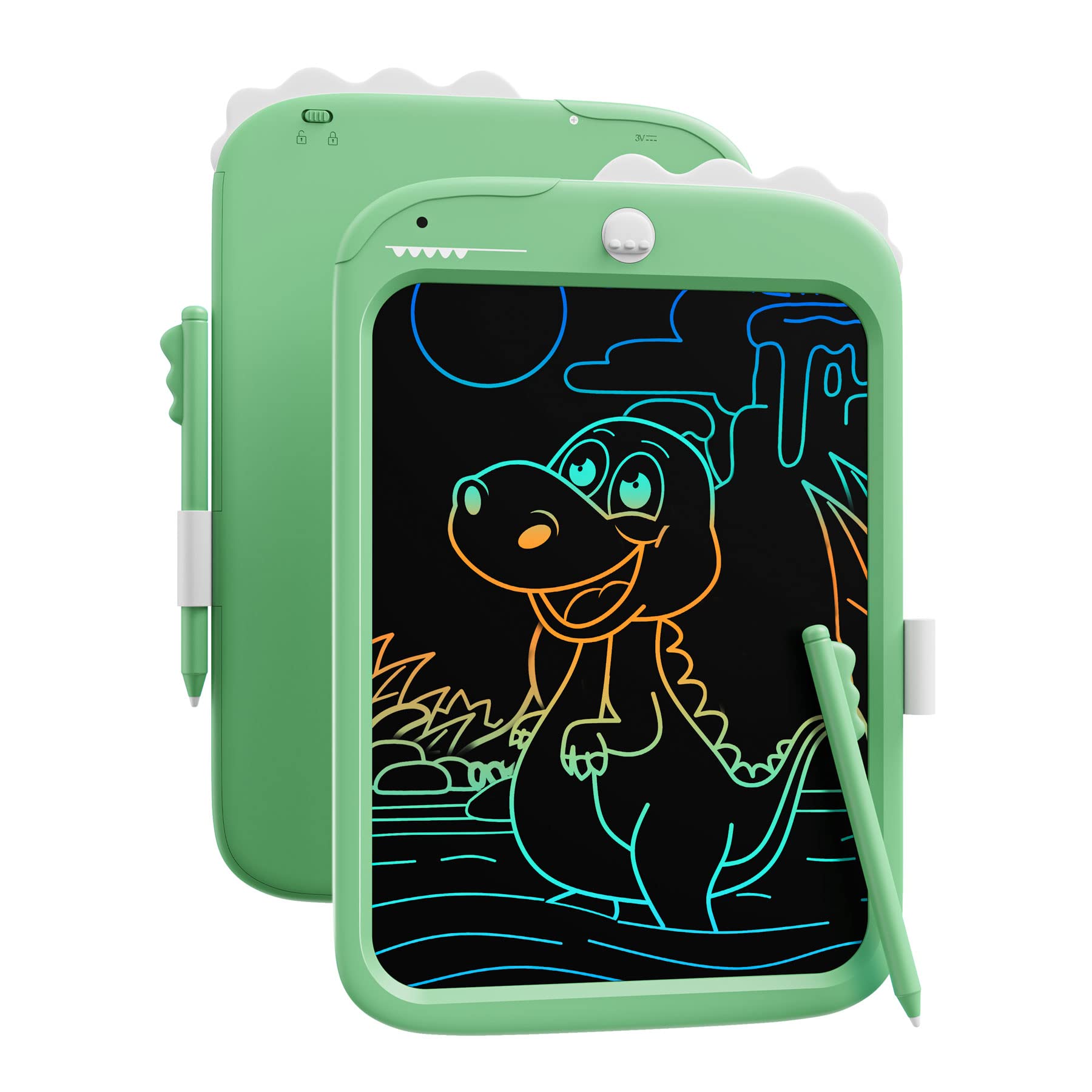 Kikapabi LCD Writing Tablet,10 inch Doodle Board Drawing Pad Tablet with Lock Function, Erasable, Portable, Educational Learning Unicorn Toy Gifts for 3 4 5 6 7 8 9 Years Old Girls Toddlers (Green)