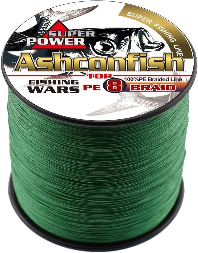 Ashconfish Braided Fishing Line- 8 Strands Super Strong PE Fishing Wire-100M/109Yards-300M/328Yards-500M/547Yards-1000M/1093Yards -6lb 8lb to 300lb-Abrasion Resistant-Zero Stretch- Multiple Colors