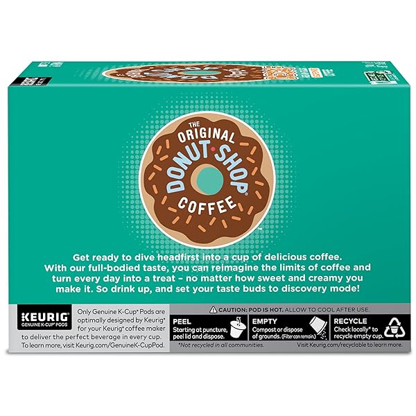 THE ORIGINAL DONUT SHOP KEURIG SINGLE-SERVE K-CUP PODS, DECAF KEURIG SINGLE-SERVE K-CUP PODS, MEDIUM ROAST COFFEE, 12 COUNT
