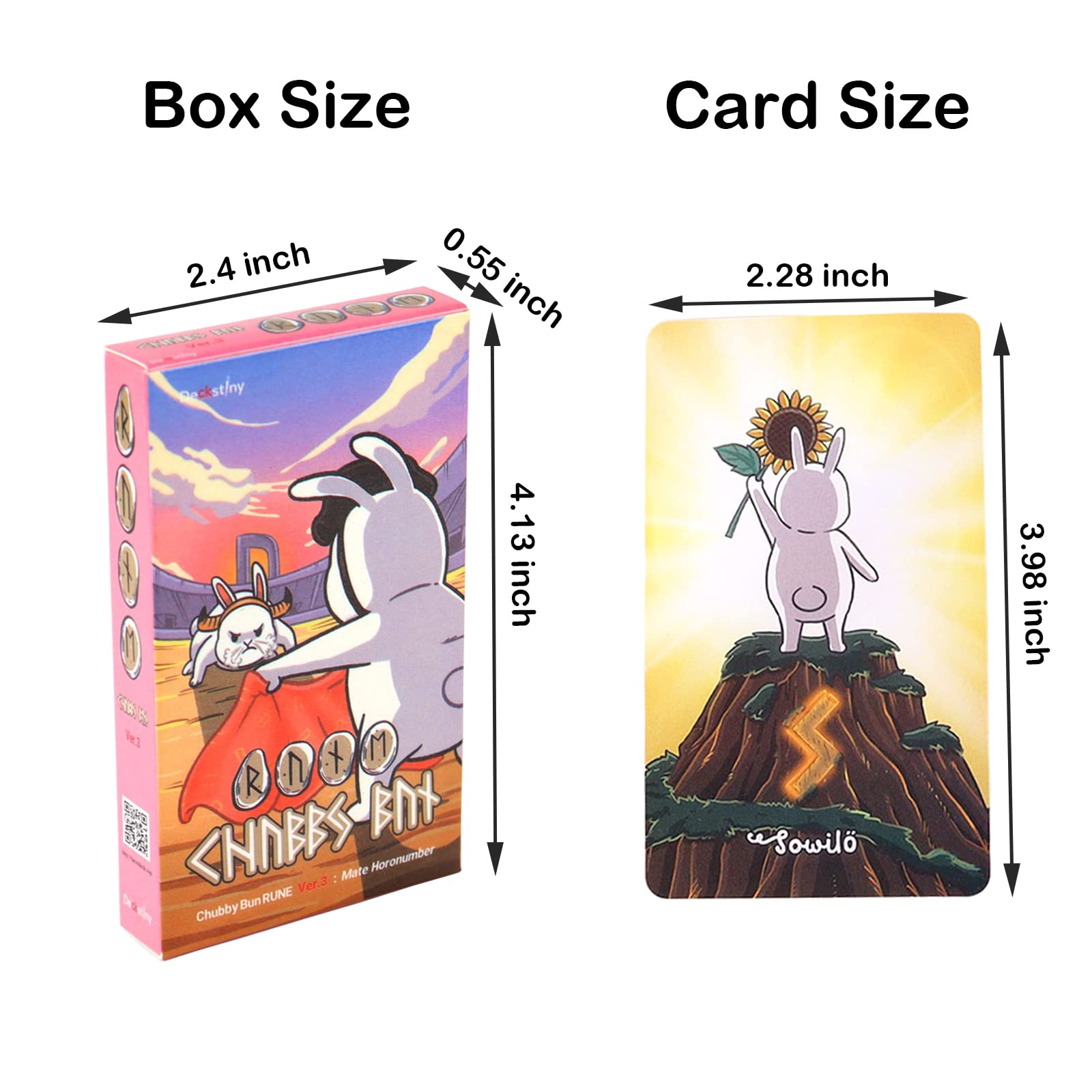 mrdiyshisha 24pcs Chubby Bun Rune 3rd Edition - Elder Futhark with 2 Special Cards