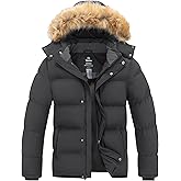 wantdo Men's Hooded Winter Coat Waterproof Puffer Jacket Warmth Winter Jacket