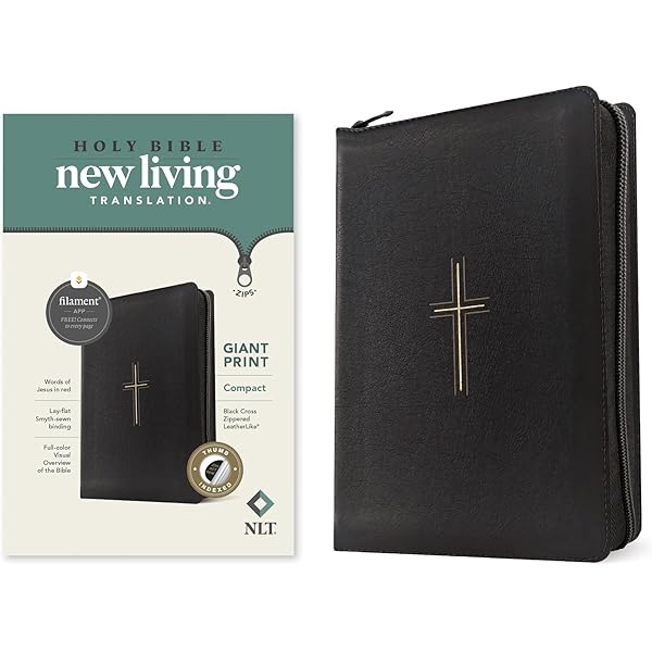 NLT Compact Giant Print Zipper Bible, Filament Enabled