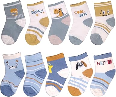 Zyuphy Chaussettes Bebe Coton Doux Et Confortable Dessin Anime Mignon Enfant Chaussette Garcons Filles Pour Le Printemps Automne Hiver 1 5 Ans 10 Paires Amazon Fr Vetements Et Accessoires