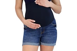 Savi Parker Women's Maternity Shorts Roll Cuff - Mom to Be Comfy Activewear - Pregnancy Clothes for Women, BCI Certified