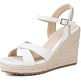 mikarka Women's Espadrille Wedge Sandals: Ankle Strap Platform Open Toe Wedges - Stylish High Heel Dressy Summer Wedges for Women, Inspired by Espadrilles