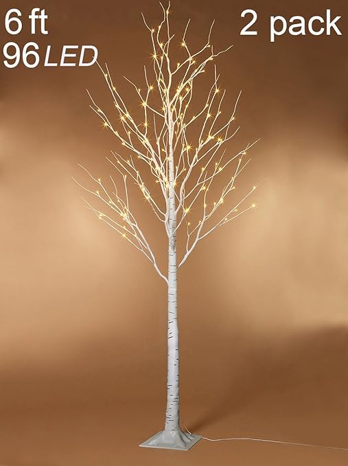 Buy Twinkle Star 6 Feet 96 Led Lighted Birch Tree For Home Party