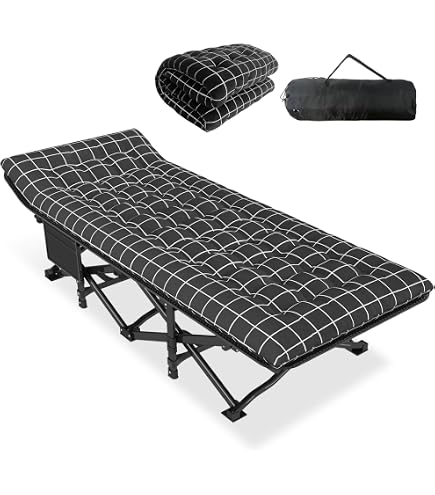 Heavy Duty Folding Camping Cot For Adults - 800lb Capacity, Portable Bed With Carry Bag