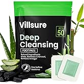 Villsure Deep Cleansing Foot Pads, 50 Pads Bamboo Foot Pads,Use during sleep. It is a good gift for family members
