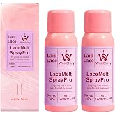 Lace Melting Spray, Lace Bond Adhesive Spray for Closure Wigs, Lace Wigs, Extra Hold Lace Melting Spray Adhesive Wig, Wig Melting Spray Strong Natural Forming Hold, 2 Pcs 8 fl oz