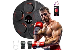 PEMEME Music Boxing Machine, Smart Bluetooth Interactive Wall-Mounted Punching Trainer with Gloves, Home Workout & Agility Training Equipment for Kids and Adults