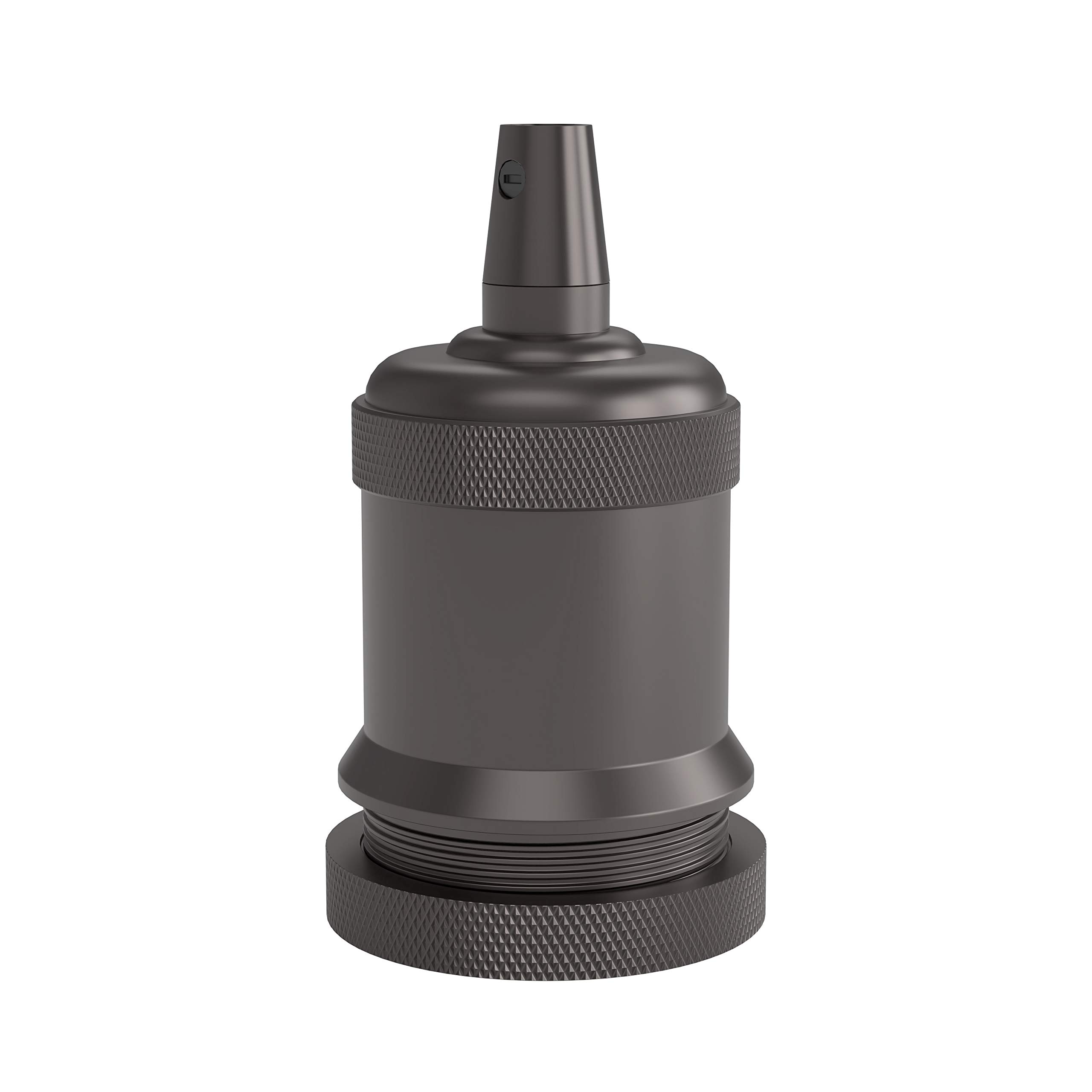 Calex 60W 250V E27 Aluminium Model Peak M-003 Lamp Holder, 50mm Diameter, Matt Pearl Black
