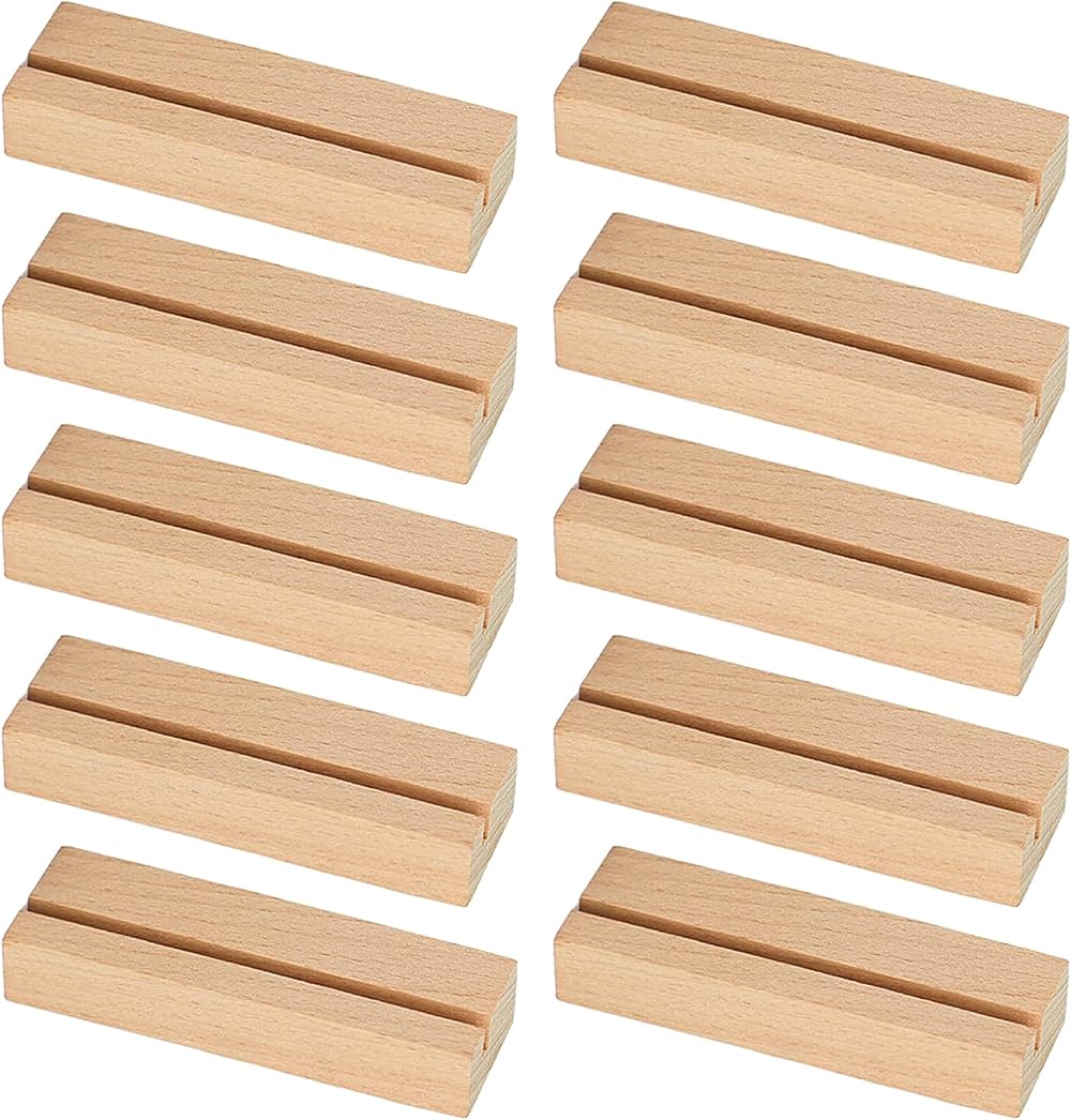 Greyoe Wooden Place Card Holders Set of 10 Table Number Cards Organizer
