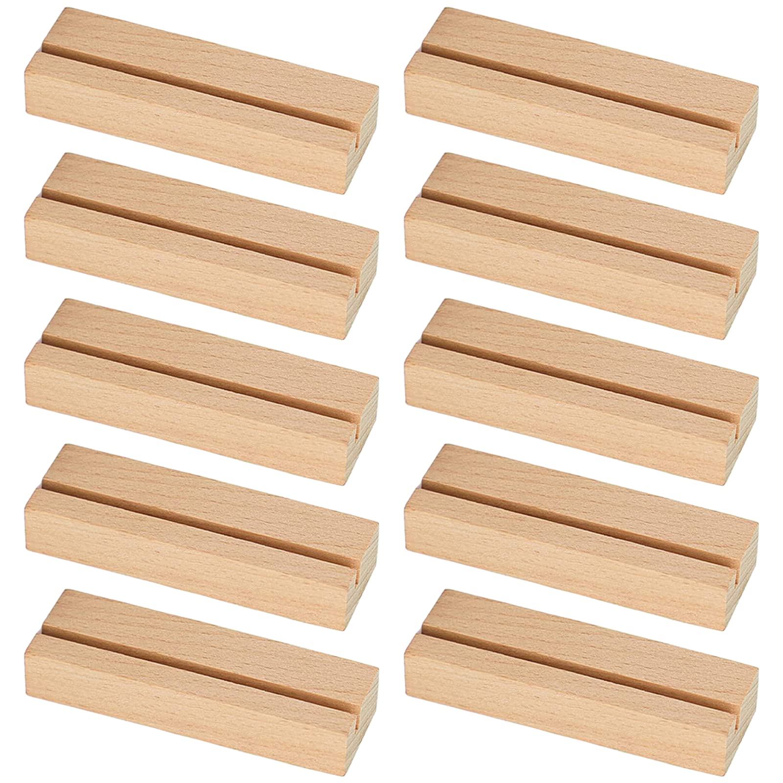 Greyoe Place Card Holders, Table Number Holders Wooden, 10 Pcs Place Card Holder Simple Wooden Card Holder for Wedding Table Name Number, Pictures, Memos, Notes, Photos