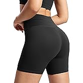 POSHDIVAH Women's Creamluxe Biker Shorts-6"/8" High Waisted Drawstring Running Gym Volleyball Yoga Workout Shorts