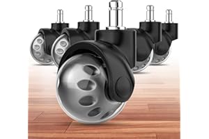OMYOFFICE Office Chair Replacement Wheel - Quiet & Smooth Gliding - 2 Inch Heavy Duty Rolling Chair Casters Supports 2000 Lbs,Desk Chair Wheels Universal Fit,Safe For All Floor Or Carpet Set Of 5 (Premium Gray)