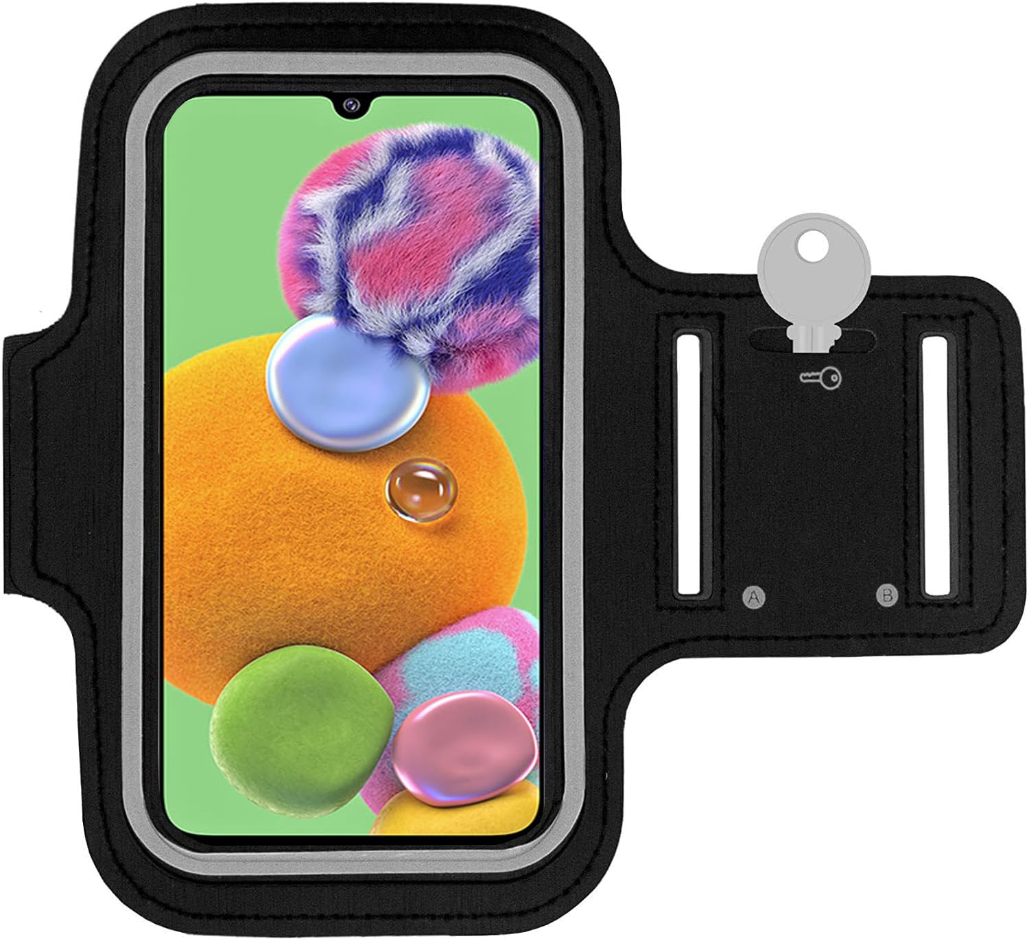 Armband Case for Samsung Galaxy A34/A54/A14/A04s/A33/A53/A90/A22 5G/A12/A02S/S20 FE 5G/A32 5G/A52 5G/A72 5G/M32/M12/S21 FE Adjustable Design for Biking Running Jogging Walking Hiking Workout Sport