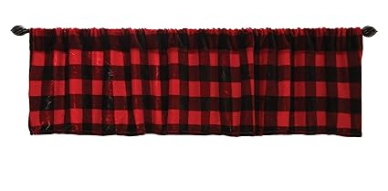 Carstens Lumberjack Red Plaid Plush Valance