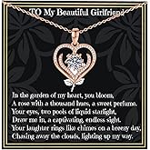 Homeair Mom Necklace, Pendant Necklaces Gifts with Rose Gold for Mama Daughter Granddaughter Girlfriend Women Graduation Birthday Valentines Day