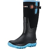 HISEA Women's Mid Calf Rain Boots Waterproof Rubber Boot for Garden Mud Working
