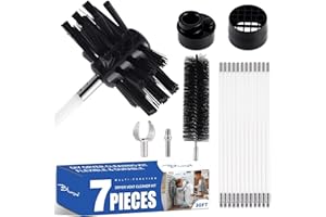 Bluesea 7 Pieces 30 Feet Dryer Vent Cleaner Kit, Reinforced Nylon Dryer Vent Cleaning Kit, Durable Dryer Vent Brush Vacuum Attachment with Flexible Lint Trap Brush, Vacuum & Dryer Adapters