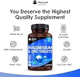 NEW LEAF Magnesium Supplements 516mg - 120 Tablets for Muscle & Bone Health view 4