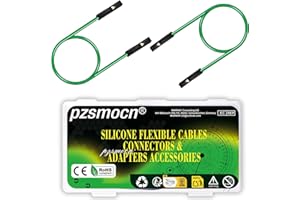 pzsmocn Silicone Flexible Jumper Wires Breadboard 24AWG 20cm Long 40 Sets / 120 Pcs for Dupont 2.54 mm Pitch Connector 1-Pin Black Female-Female Header Solderless Electronic Adapter Ribbon Cable