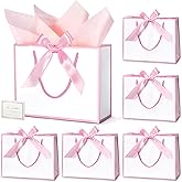 DOYIDE 30 Pcs Thank You Gift Bags with Tissue Paper, 9x7x3.1in Paper Gift Bags with Handles, Gift Wrap Bags with Bow Ribbon for Wedding Birthday Baby Shower Bridesmaid Party