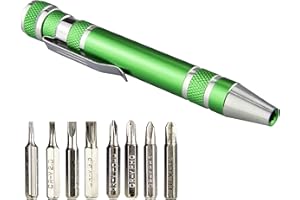 SWATOM 8 in 1 Mini Screwdriver Set Small Screwdrivers Pen Magnetic Repair Tools EDC Compact Gadgets Computer Eyeglasses Home Improvement (Green)