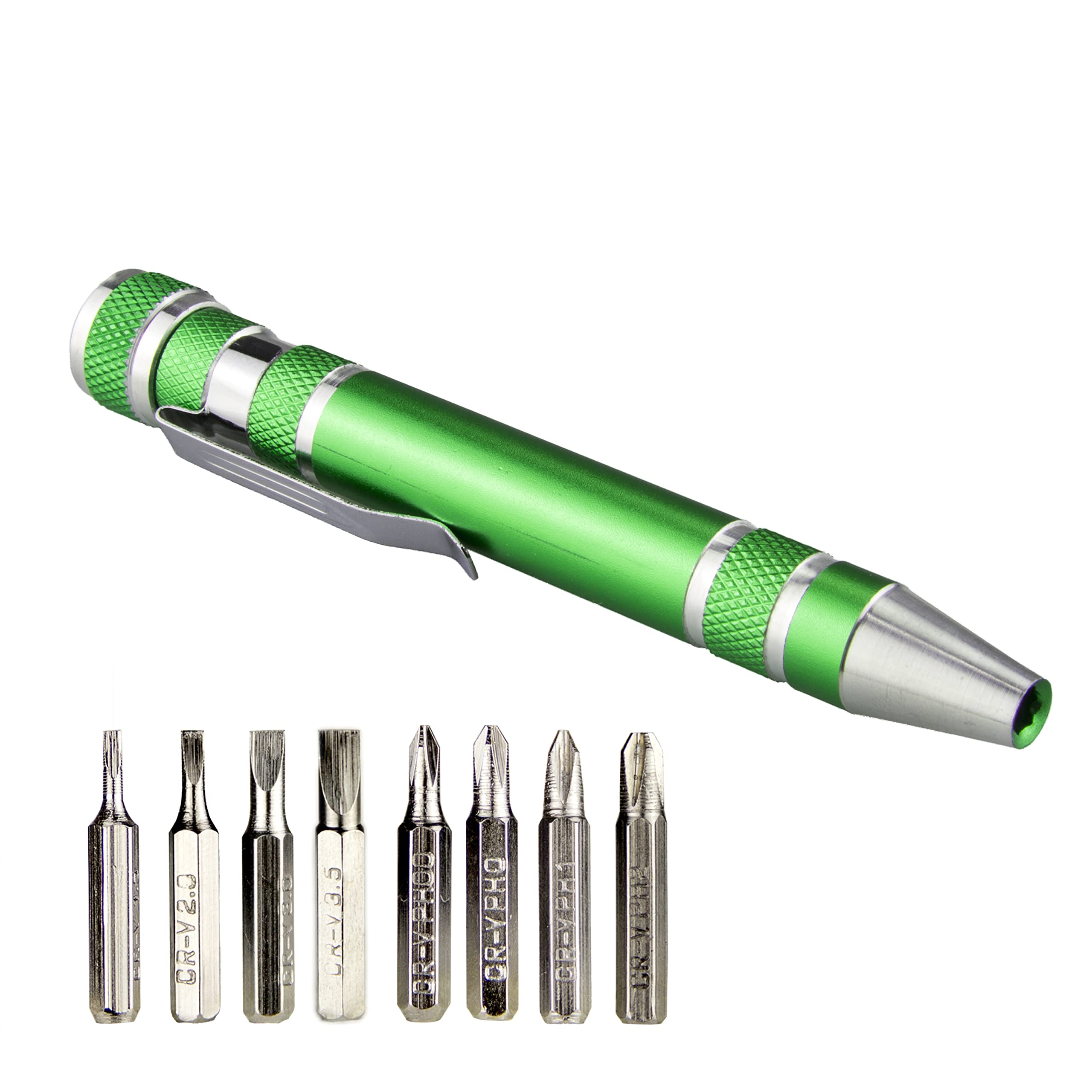 Photo 1 of SWATOM 8 in 1 Mini Screwdriver Set Small Screwdrivers Pen Magnetic Repair Tools EDC Compact Gadgets Computer Eyeglasses Home Improvement (Green)