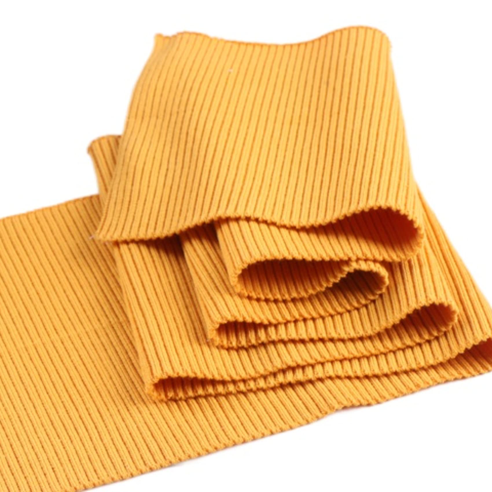 TinaKim Thick Rib Knit Trim Fabric,Waistbands Cuff Hem Collar Sewing Material (Orange, 36x6in)