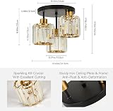 FORCOSO Ceiling Light 3 Light Black Gold Crystal E27 Living Room Bedroom view 4