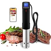 NKBIRD WIFI Sous Vide Cooker ISV-100W, 1000 Watts Fast-Heating W/Free APP | Sous Vide Machine Immersion Circulator w/ 14 Free Preset Recipes , Thermal Immersion w/ Smart Timer, Calibration Function